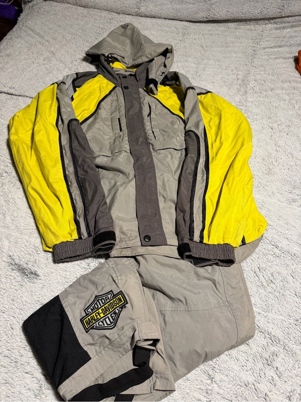 Harley-Davidson Hooded Jacket & Pants Set - Yellow & Gray